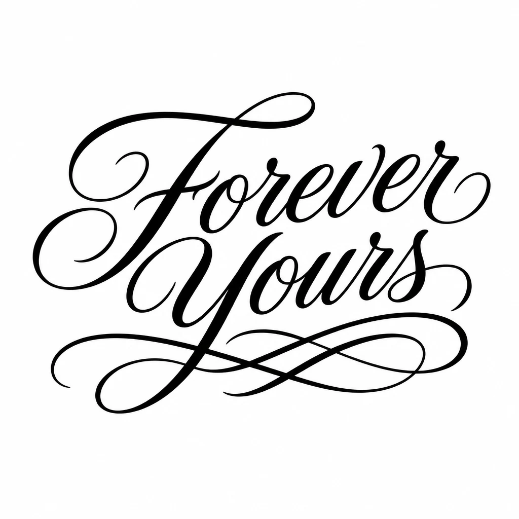Forever Yours in elegant classic script tattoo lettering