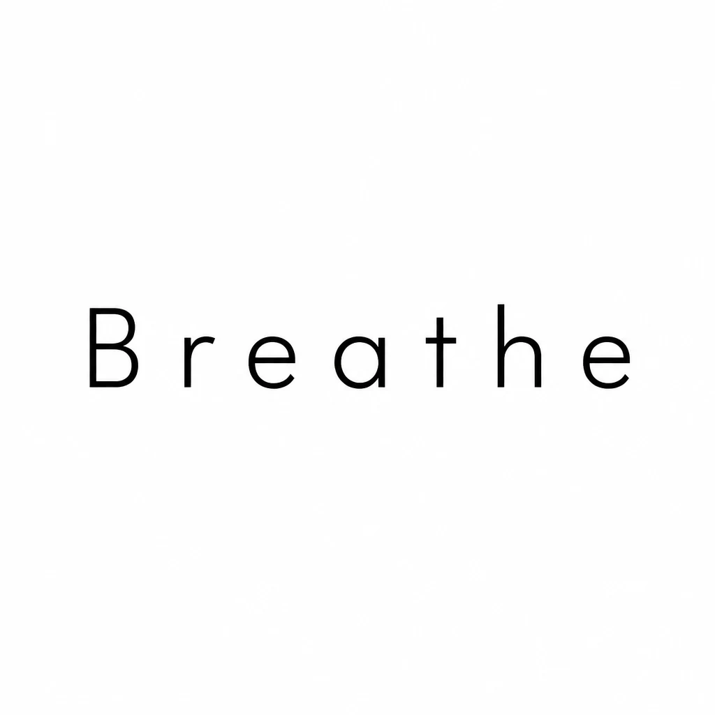 Breathe in clean minimal tattoo lettering with open spacing