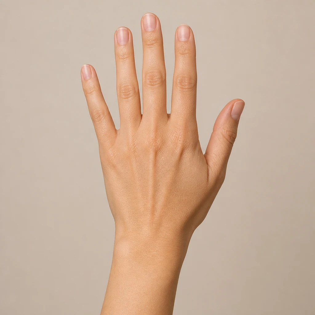Back of an adult woman’s hand with a clear tattoo placement area