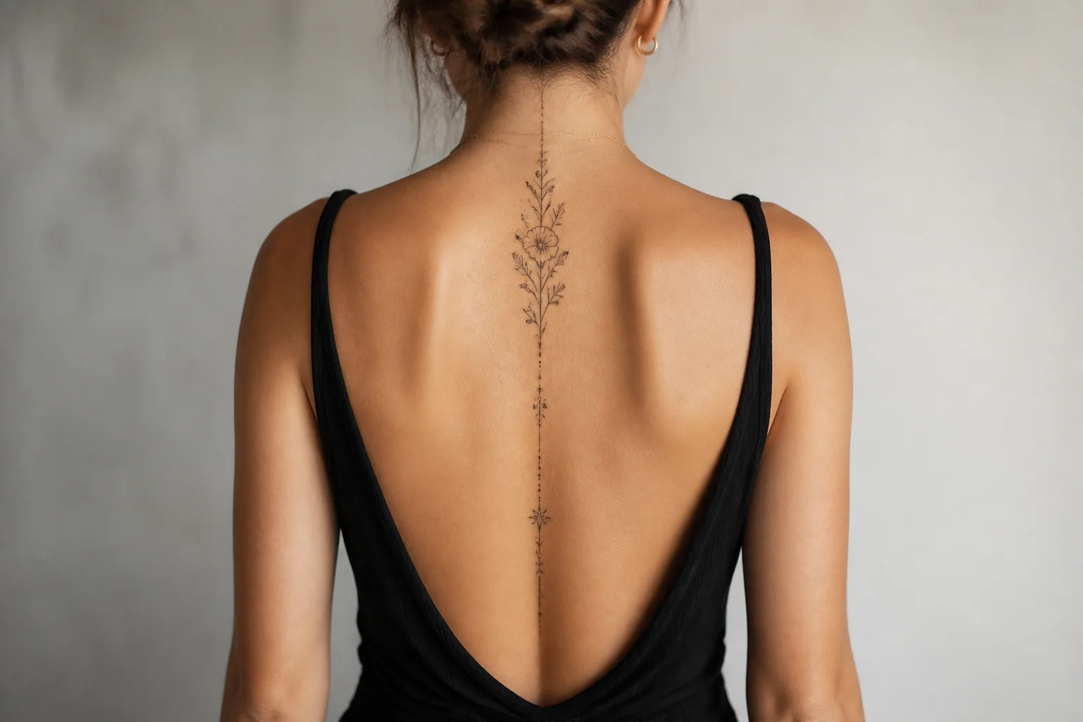 Upper back AI tattoo try-on preview ready to download and share